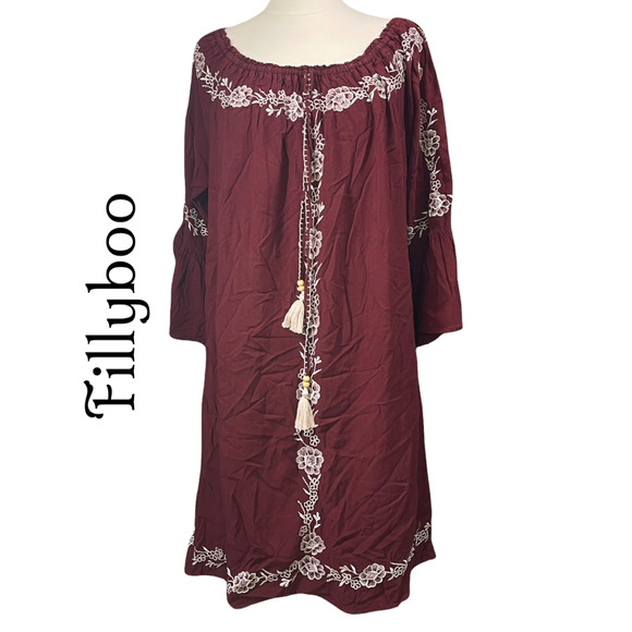 Fillyboo Embroidered Boho Dress in Size Large - Picture 1 of 9